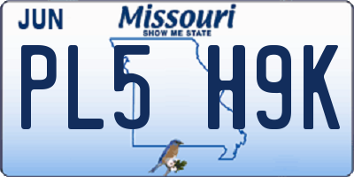 MO license plate PL5H9K