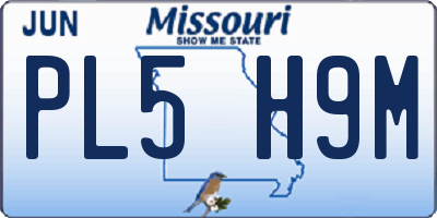 MO license plate PL5H9M