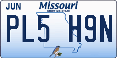 MO license plate PL5H9N