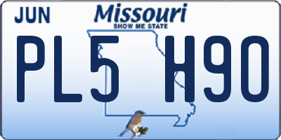 MO license plate PL5H9O