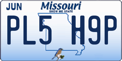MO license plate PL5H9P