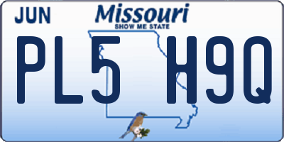 MO license plate PL5H9Q
