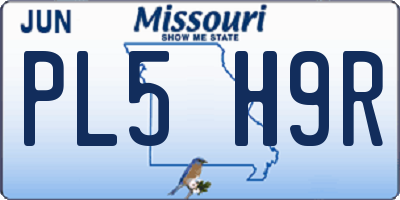 MO license plate PL5H9R