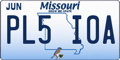 MO license plate PL5I0A