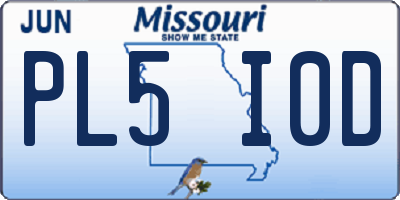 MO license plate PL5I0D