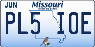 MO license plate PL5I0E