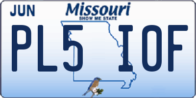 MO license plate PL5I0F