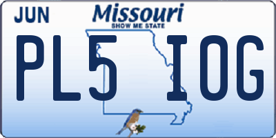 MO license plate PL5I0G