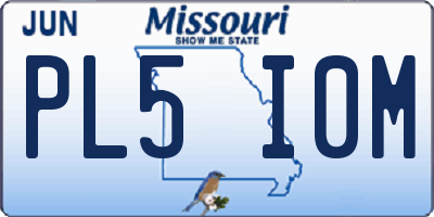 MO license plate PL5I0M