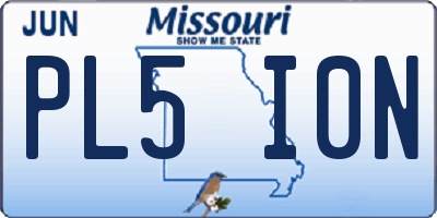 MO license plate PL5I0N
