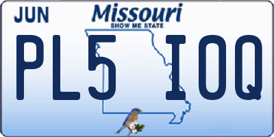 MO license plate PL5I0Q