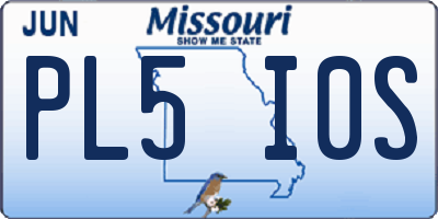 MO license plate PL5I0S