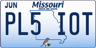 MO license plate PL5I0T