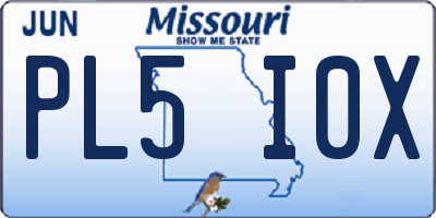 MO license plate PL5I0X