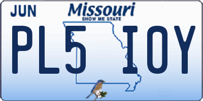 MO license plate PL5I0Y