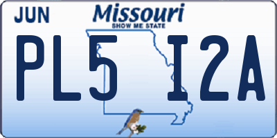 MO license plate PL5I2A