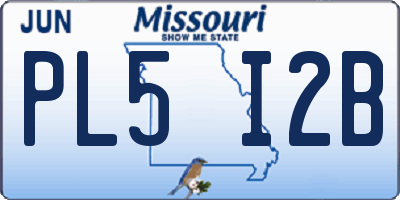 MO license plate PL5I2B