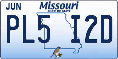 MO license plate PL5I2D