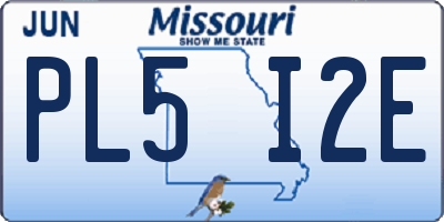 MO license plate PL5I2E
