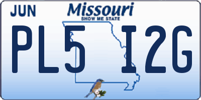MO license plate PL5I2G