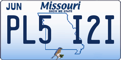 MO license plate PL5I2I