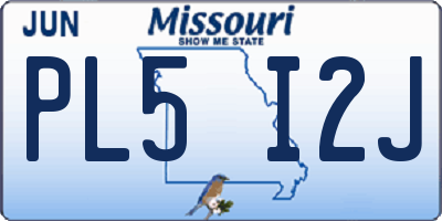 MO license plate PL5I2J