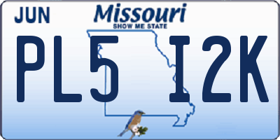 MO license plate PL5I2K