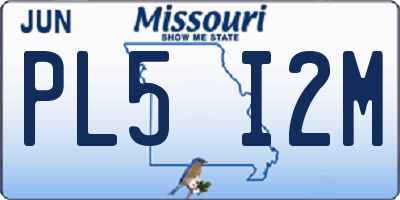 MO license plate PL5I2M