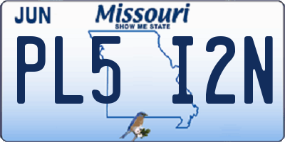 MO license plate PL5I2N