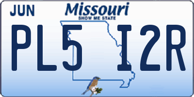 MO license plate PL5I2R