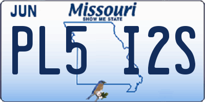 MO license plate PL5I2S