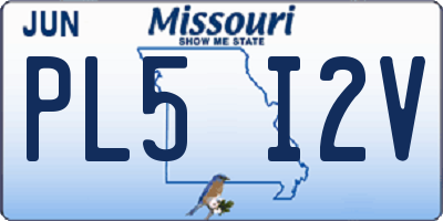 MO license plate PL5I2V