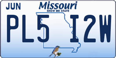 MO license plate PL5I2W