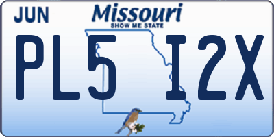 MO license plate PL5I2X
