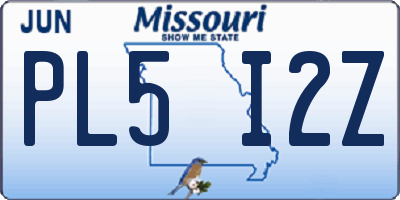 MO license plate PL5I2Z