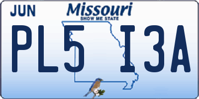 MO license plate PL5I3A