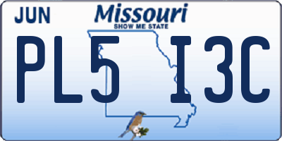 MO license plate PL5I3C