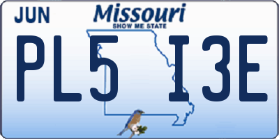 MO license plate PL5I3E
