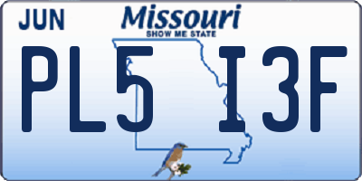 MO license plate PL5I3F
