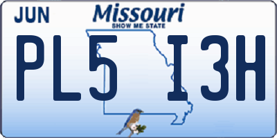 MO license plate PL5I3H