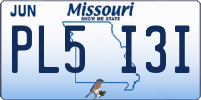 MO license plate PL5I3I