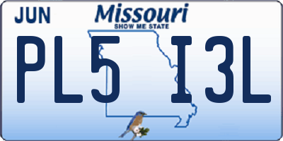 MO license plate PL5I3L