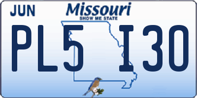 MO license plate PL5I3O