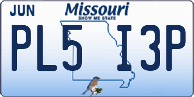 MO license plate PL5I3P