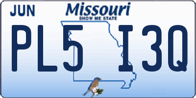 MO license plate PL5I3Q