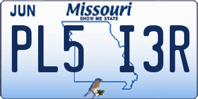 MO license plate PL5I3R