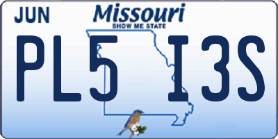MO license plate PL5I3S