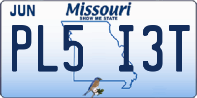 MO license plate PL5I3T