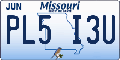 MO license plate PL5I3U