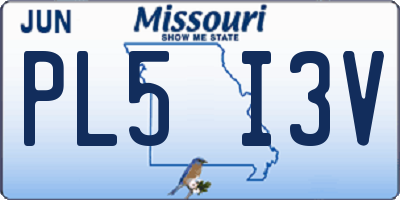 MO license plate PL5I3V
